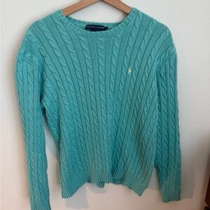 Ralph Lauren Women's Cable Knit Sweater - Aqua